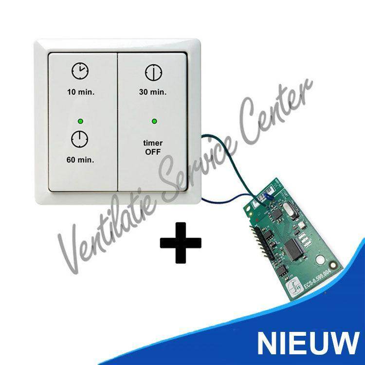 🟢 Draadloze TIMER RF zender + ontvanger print tbv Stork, Zehnder en Buva