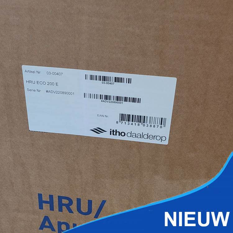 Itho Daalderop HRU Eco 200 E WTW unit 03-00407 - Ventilatie Service Center