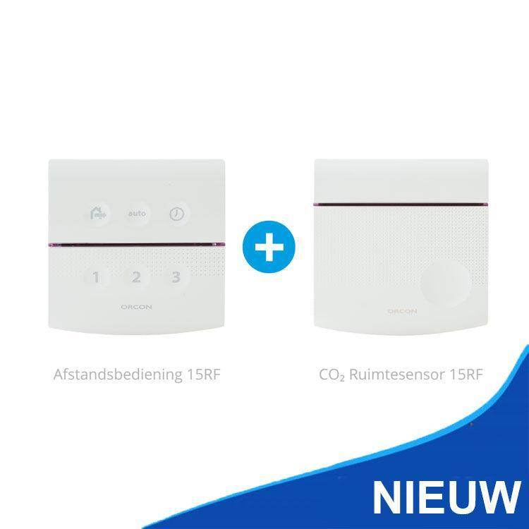 Orcon CO2 ruimtesensor en een draadloze afstandsbediening 15RF - Ventilatie Service Center