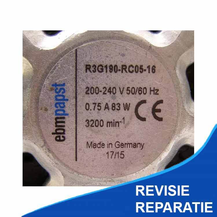 Reparatie revisie van uw ventilatiemotor Ducobox WTW R3G190 - RC05 - 16