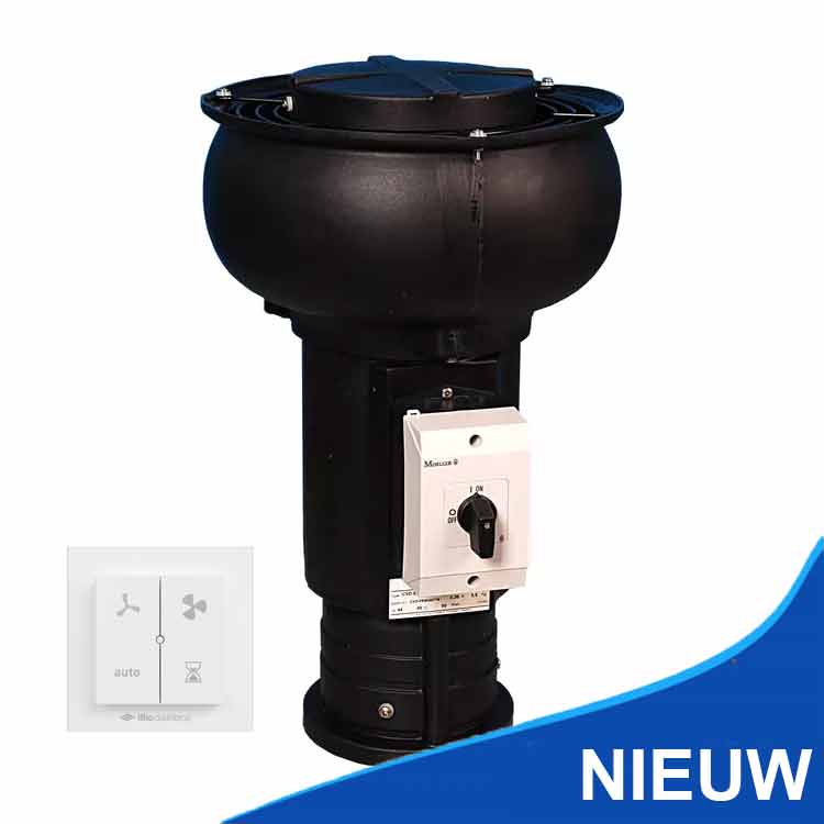 Itho Daalderop CVD-S ECO Dachventilator mit Feuchtigkeitssensor, Wartungsschalter und kabelloser Steuerung