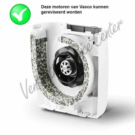Reparatie revisie van uw ventilatiemotor Vasco lagers vervangen