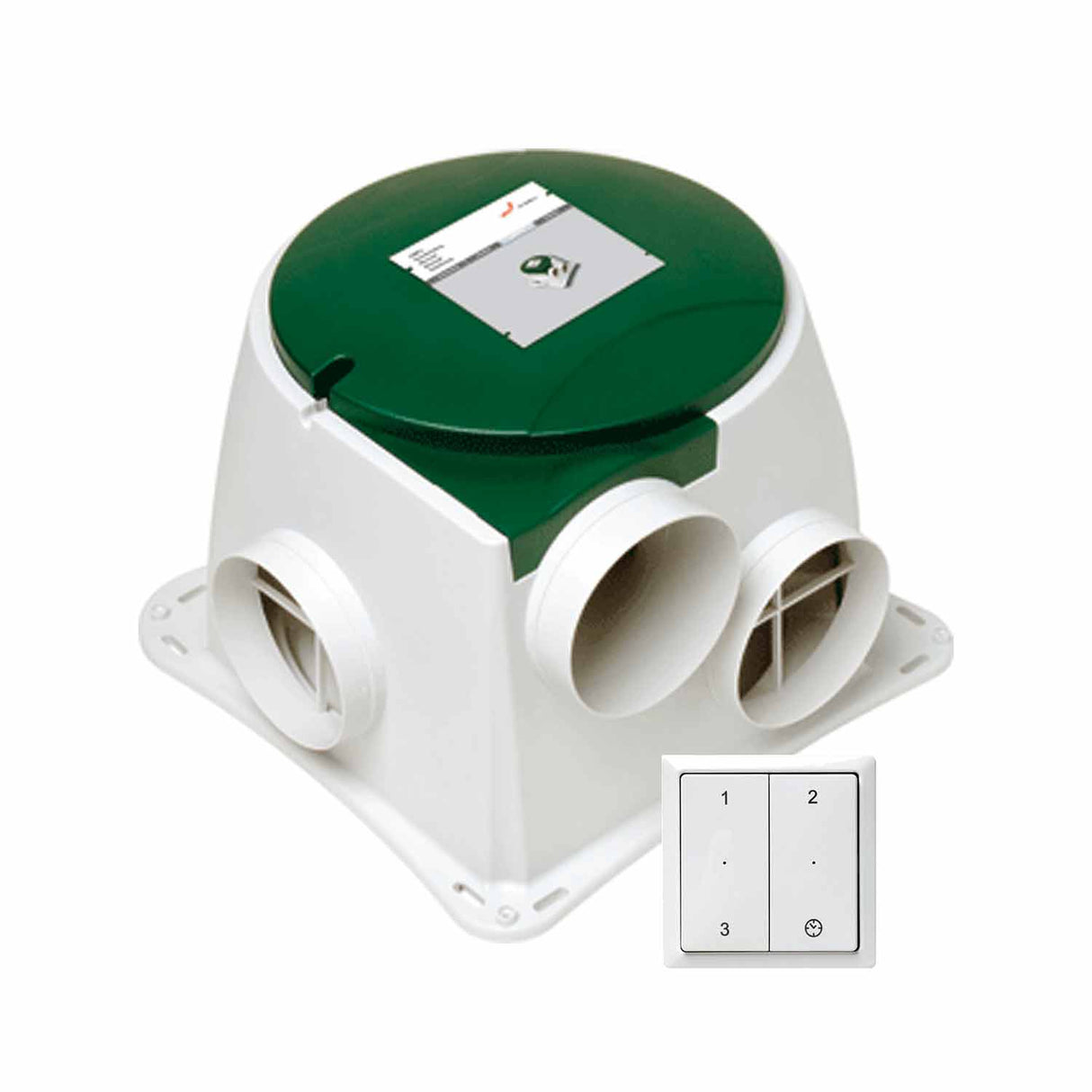 Stork Zehnder CMFe overhauled ventilation box with wireless RF transmitter and Euro plug